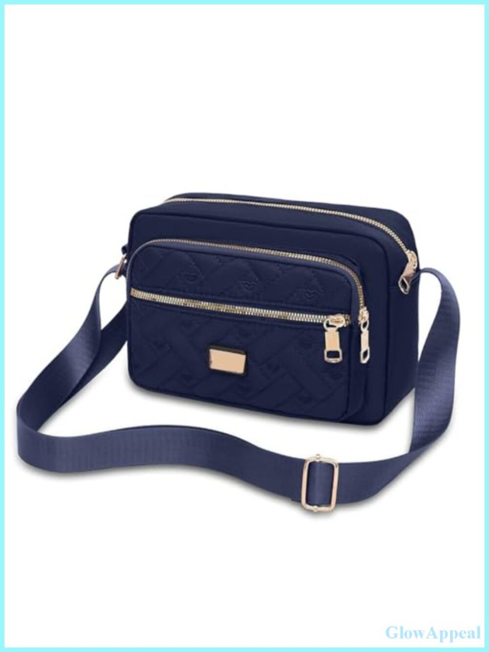 Multi-Zipper Oxford Cloth Messenger Bag Embroidery Large Capacity Shoulder